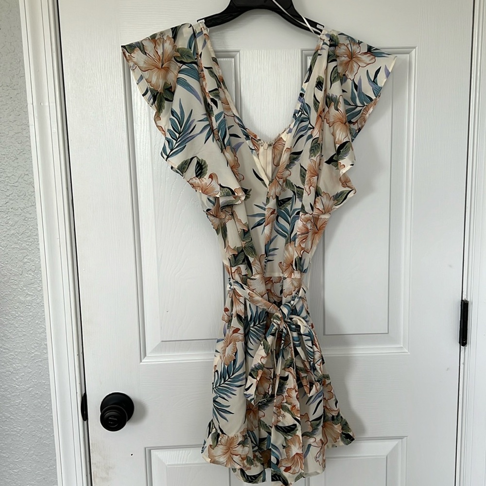 Umgee one piece romper with tie at waist